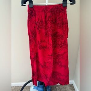Red Boho Maxi Skirt